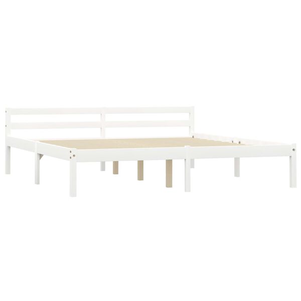 vidaXL Estructura de cama sin colch&oacute;n madera de pino blanco 180x200 cm