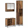 vidaXL Juego de muebles de ba&ntilde;o con estante 3 pcs Madera envejecida