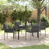 vidaXL Conjunto de Comedor de Jard&iacute;n 5 pcs Negro y Gris