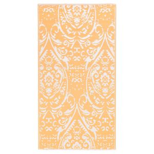 vidaXL Alfombra de exterior ARAKIL naranja y blanca 120x180 cm PP