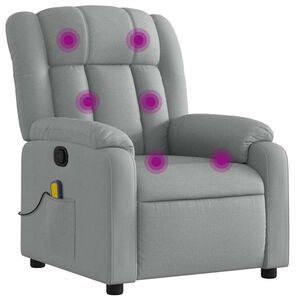 vidaXL Sill&oacute;n reclinable de masaje de tela gris claro