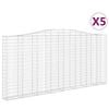vidaXL Cestas de gaviones 5 uds forma de arco hierro 400x30x180/200 cm
