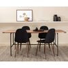 Venture Home Sillas de comedor 2 uds Polar terciopelo negro y natural