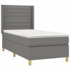 vidaXL Cama box spring con colch&oacute;n tela gris oscuro 90x190 cm