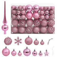 vidaXL Juego de bolas de Navidad 111 pzas poliestireno rosa
