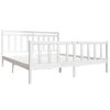 vidaXL Estructura cama de madera maciza blanca super king 180x200 cm