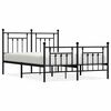 vidaXL Estructura cama sin colch&oacute;n con estribo metal negro 140x190 cm