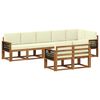 vidaXL Conjunto de sof&aacute;s de exterior 8 uds. Natural y Crema Poli&eacute;ster