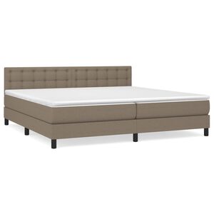 vidaXL Cama box spring con colch&oacute;n tela gris taupe 200x200 cm