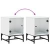 vidaXL Mesita de noche con puerta de vidrio blanco 35x37x50 cm