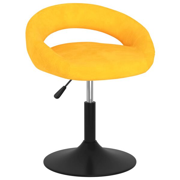 vidaXL Taburete de barra de cocina de terciopelo amarillo mostaza