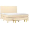 vidaXL Cama box spring con colch&oacute;n tela color crema 160x200 cm