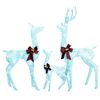 vidaXL Figuras familia de renos de Navidad blanco y plateado 201 LED