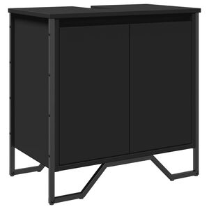 vidaXL Armario para lavabo de ba&ntilde;o madera ingenier&iacute;a negro 60x35x60 cm