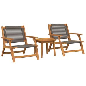 vidaXL Sillas de Jard&iacute;n con Mesa 3 pcs Gris Madera de Acacia S&oacute;lida