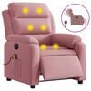 vidaXL Sill&oacute;n reclinable de masaje el&eacute;ctrico terciopelo rosa