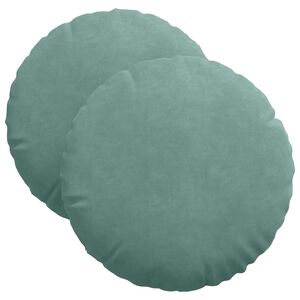 vidaXL Cojines para asiento 2 pcs Verde Mar &Oslash; 40 x 13 cm Terciopelo