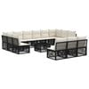 vidaXL Conjunto de sof&aacute;s de jard&iacute;n 14 pcs Negro rat&aacute;n sint&eacute;tico