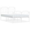 vidaXL Estructura cama sin colch&oacute;n con estribo metal blanco 120x200 cm