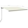 vidaXL Toldo autom&aacute;tico con LED y sensor de viento color crema 4x3,5 m