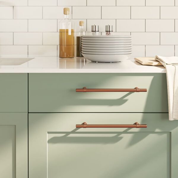 vidaXL Tiradores para armarios 10 uds acero inoxidable bronce 192 mm