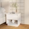 vidaXL Mesita de noche madera contrachapada blanco brillo 45x34x44 cm