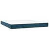 vidaXL Cama box spring colch&oacute;n y LED terciopelo azul oscuro 180x200 cm