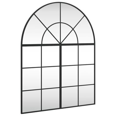 vidaXL Espejo de pared arco de hierro negro 80x100 cm