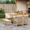 vidaXL Set comedor de jard&iacute;n 9 pzas con cojines rat&aacute;n sint&eacute;tico beige