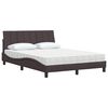 vidaXL Cama con colch&oacute;n Hanko tela marr&oacute;n oscuro 120x200 cm