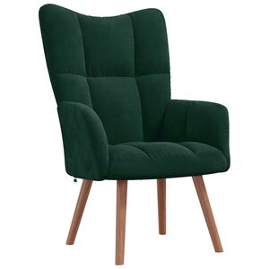 vidaXL Sill&oacute;n de relax de terciopelo verde oscuro