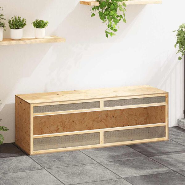vidaXL Terrario de madera contrachapada 144x46x48 cm