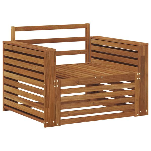 vidaXL 2 Pieza Sof&aacute; con reposabrazos Madera de Acacia S&oacute;lida Natural