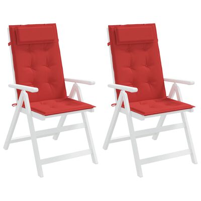 vidaXL Cojines de silla con respaldo alto 2 uds tela Oxford rojo