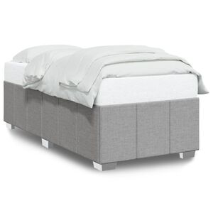 vidaXL Estructura de cama sin colch&oacute;n tela gris claro 90x190 cm