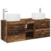 vidaXL Juego de muebles de ba&ntilde;o 3 uds. Madera envejecida
