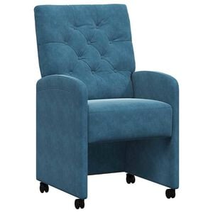 vidaXL Sillas de Comedor con Ruedas 2 uds. Terciopelo Azul
