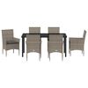 vidaXL Conjunto de Comedor de Jard&iacute;n 7 pcs Gris rat&aacute;n sint&eacute;tico