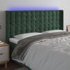 vidaXL Cabecero con LED de terciopelo verde oscuro 163x16x118/128 cm