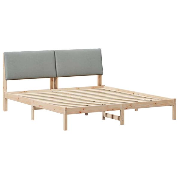 vidaXL Estructura de cama Marr&oacute;n y gris claro 180 x 200 cm