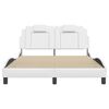 vidaXL Estructura de cama Viana sin colch&oacute;n cuero sint&eacute;tico blanco 120x200cm