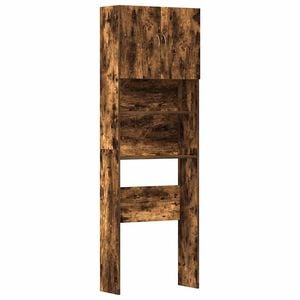 vidaXL Armario lavadora madera ingenier&iacute;a roble ahumado 64x24x190 cm