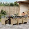 vidaXL Conjunto de Comedor de Jard&iacute;n 9 pcs Beige rat&aacute;n sint&eacute;tico