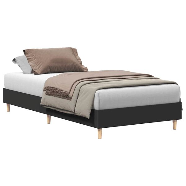 vidaXL Estructura de cama sin colchón madera negra 100x200 cm