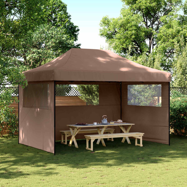vidaXL Carpa de Fiesta Marr&oacute;n 279 x 410 x 315 cm Tela Oxford