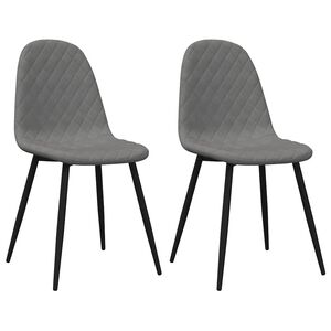 vidaXL Sillas de comedor 2 unidades terciopelo gris claro