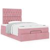vidaXL Estructura de cama otomana colchones terciopelo rosa 120x200cm