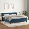 vidaXL Cama box spring con colch&oacute;n terciopelo azul oscuro 180x200 cm