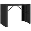 vidaXL Mesa alta bar rat&aacute;n PE y superficie vidrio negro 145x80x110 cm