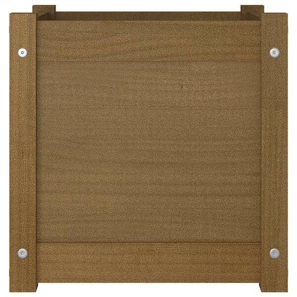 vidaXL Jardinera de madera maciza de pino marrón 40x40x40 cm